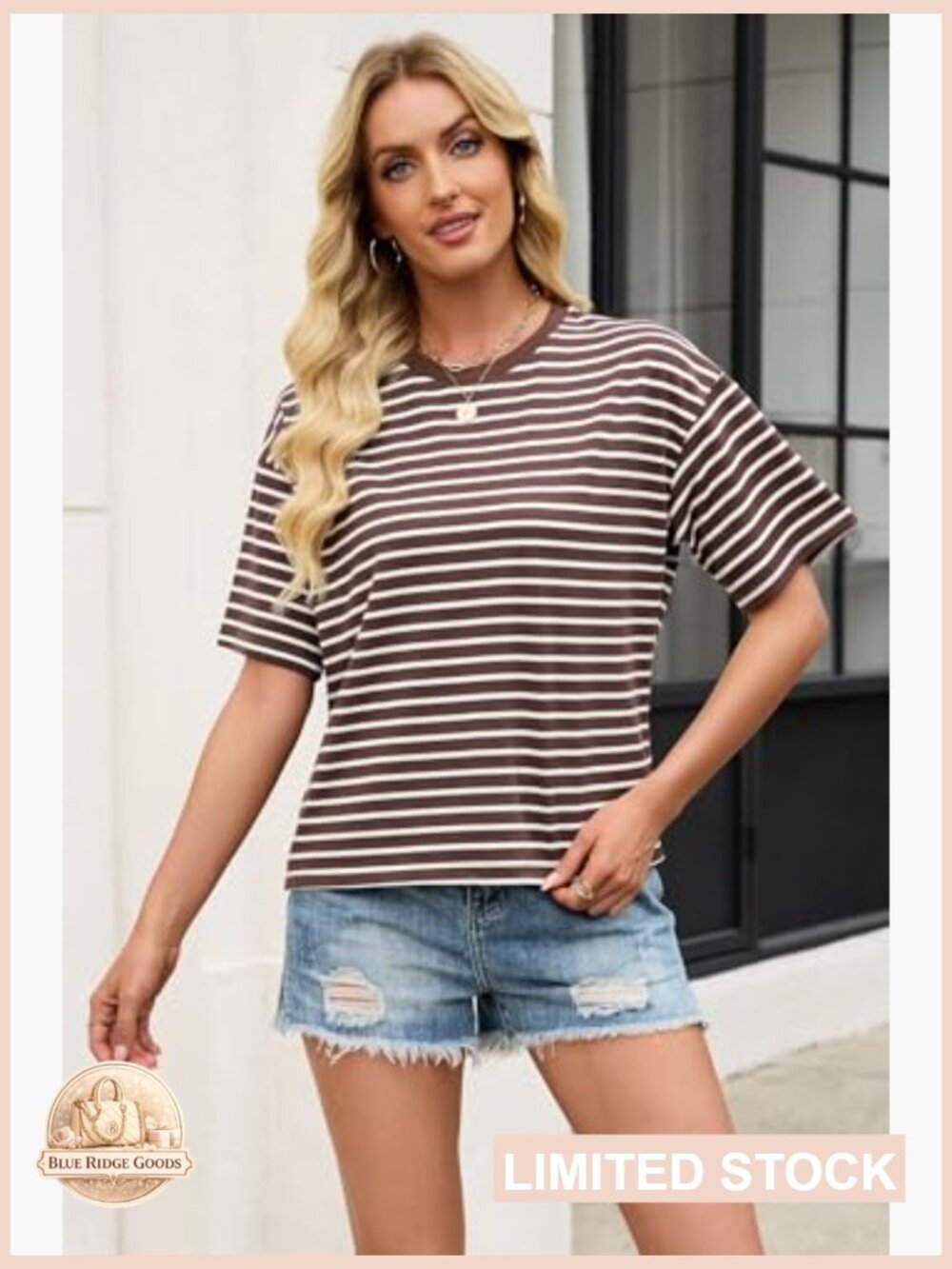 Vintage Striped Cropped Tee Loose Fit Casual Summer Top Y2K Retro Style - Picture 2 of 7